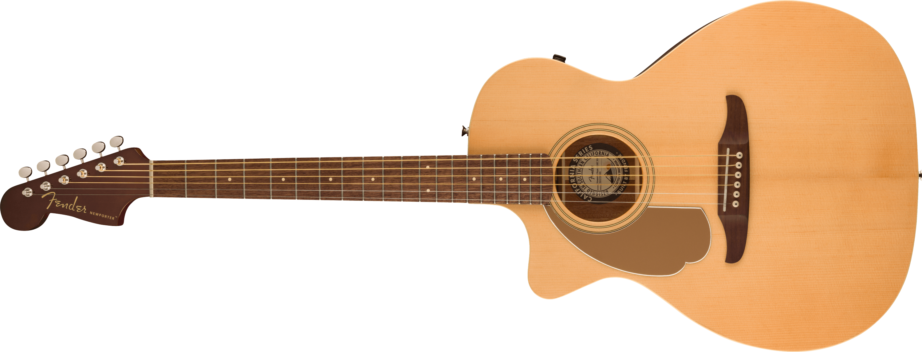 Fender Acoustic Guitars // Newporter Player Left-Handed, Walnut Fingerboard, Gold Pickguard, Natural