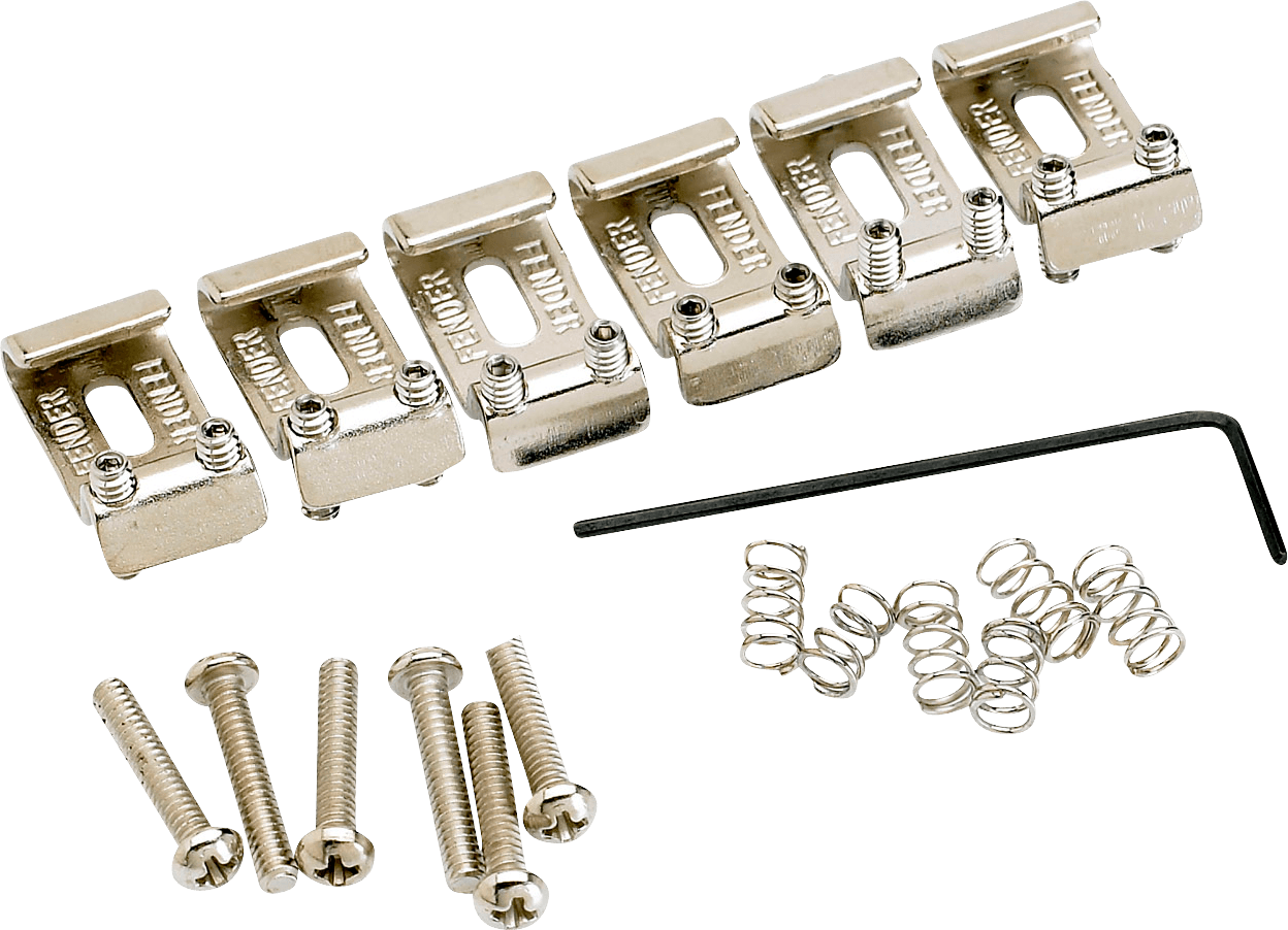 Fender Bridge Assemblies and Components // American Vintage Stratocaster® Bridge Saddles (6) (Nickel)