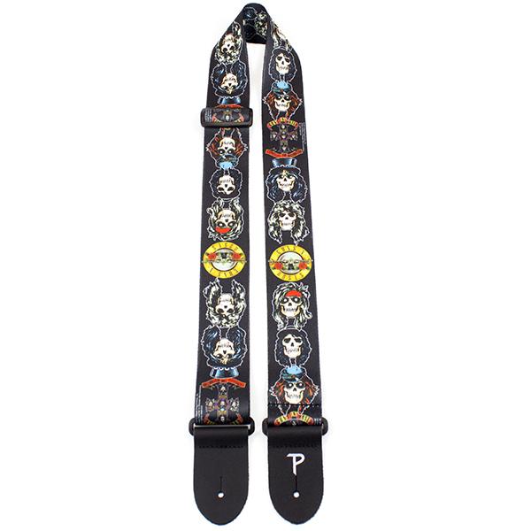 PERRI’S Leathers - OFFICIAL GUNS N’ ROSES CARTOON FACES POLYESTER GUITAR STRAP