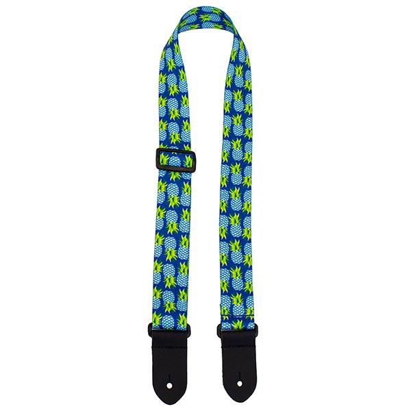 PERRI’S Leathers - 1.5" Coral Pineapple Fabric Ukulele Strap