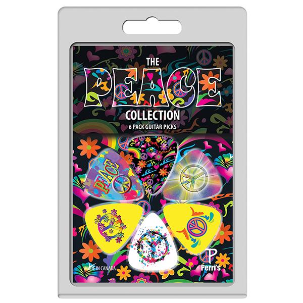 PERRI’S Leathers - PERRI'S THE PEACE Collection Guitar Picks, 0.71mm Medium Celluloid - 6 Pack – Image 1