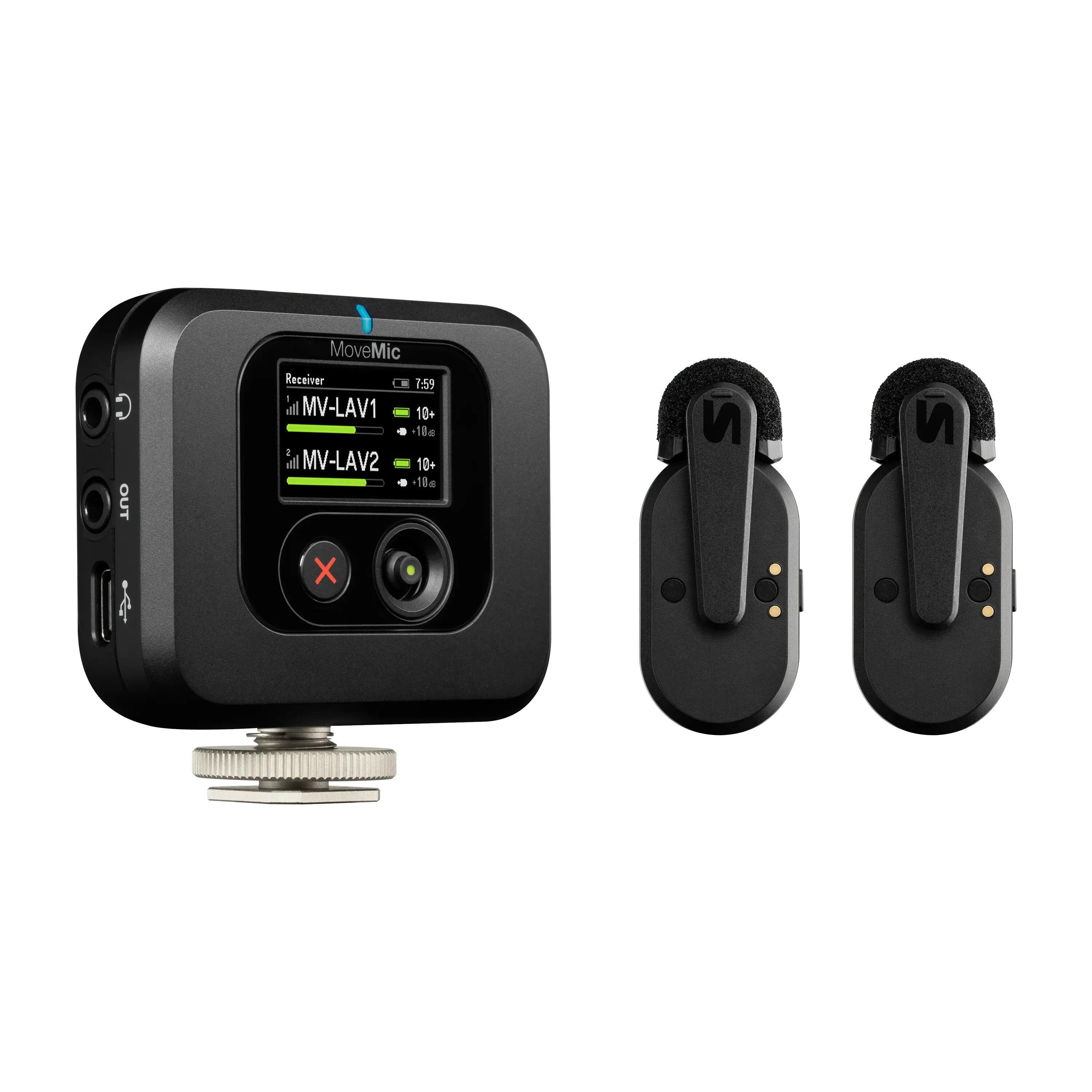 Shure MV-TWO-KIT-Z6 - Move Mic Two: 2x Mic Lavalier HF, étui charg. et récepteur