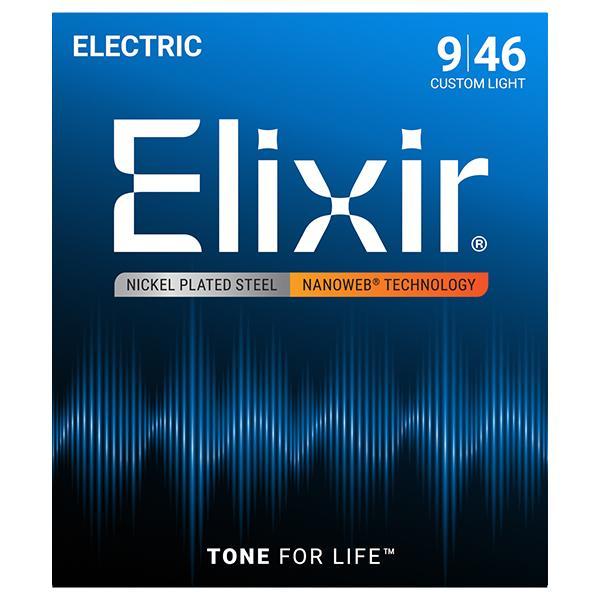 Elixir - El. NANOWEB Coating .009-.046 Nickel Plated Steel, Custom Light