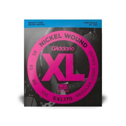 D'Addario Cordes en nickel pour basse D'Addario EXL170, Light, 45-100, cordes longues