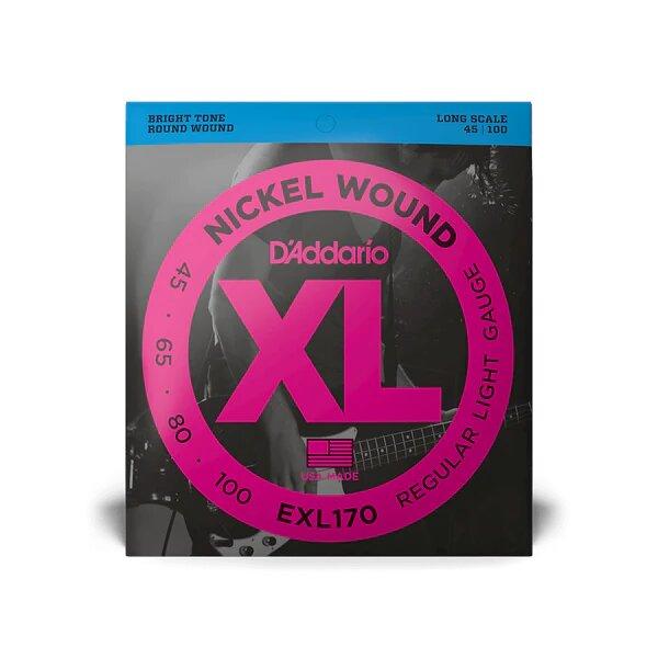 D'Addario Cordes en nickel pour basse D'Addario EXL170, Light, 45-100, cordes longues – Image 1