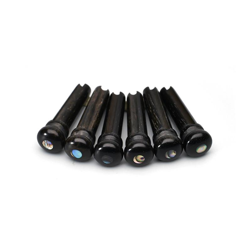 CHEVILLES GUITARE ACOUSTIQUE POINT ABALONE 5.5mm ÉBÈNE (6pcs) – Image 1