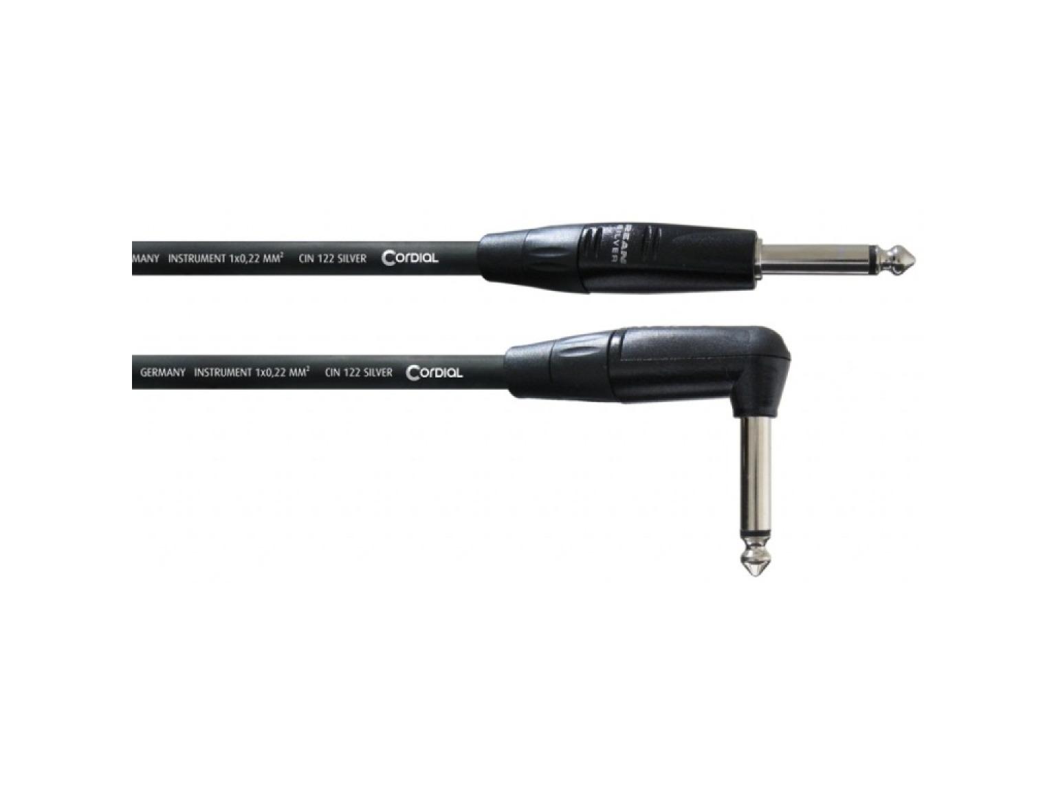 CORDIAL CII 6 PR câble instrument SilverLine, 6m, Jack - Jack coudé – Image 1