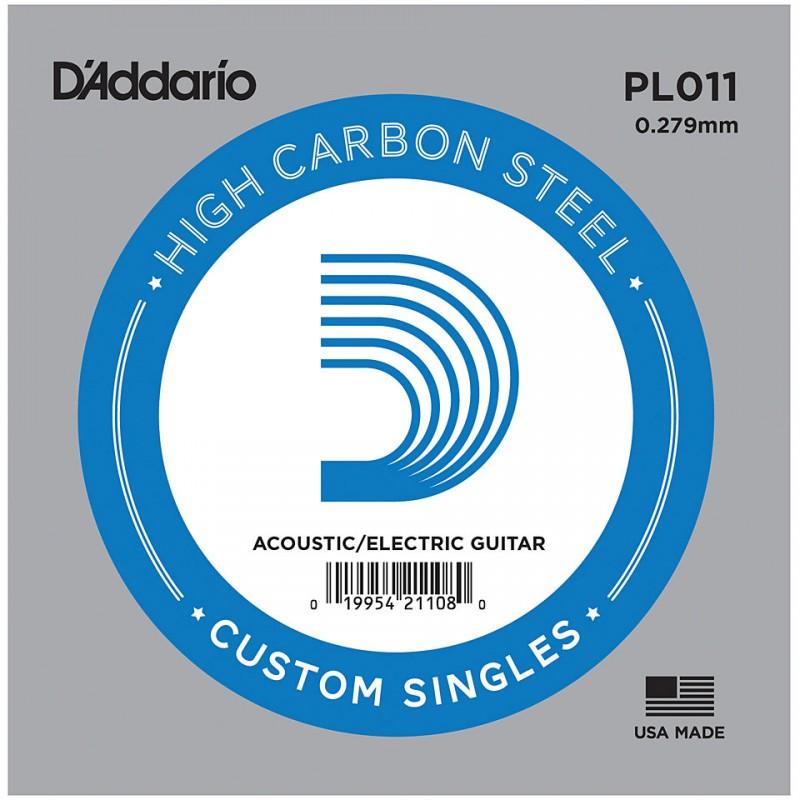 D'Addario Corde seule en acier pur pour guitare D'Addario PL011, .011 – Image 1