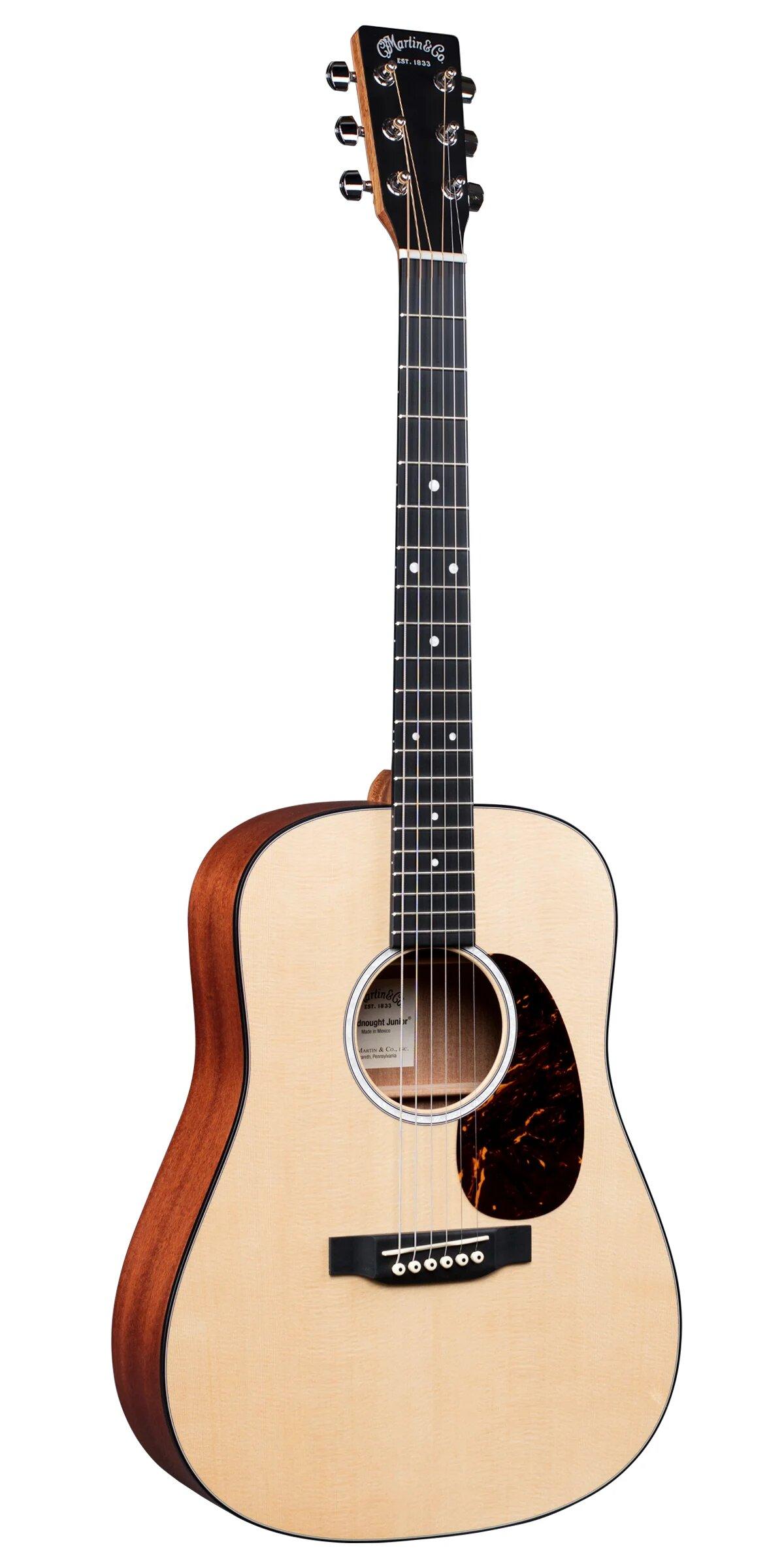 Martin Guitar, DJr-10E Spruce, Junior Series, MX, Solid Sitka Spruce Top, Sapele Back and Sides, Satin, Fishman® Sonitone electronics, Gig Bag Included – Image 1