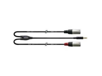 CORDIAL CFY 3 WMM-LONG câble-Y, 3m, MiniJack - 2x XLRm