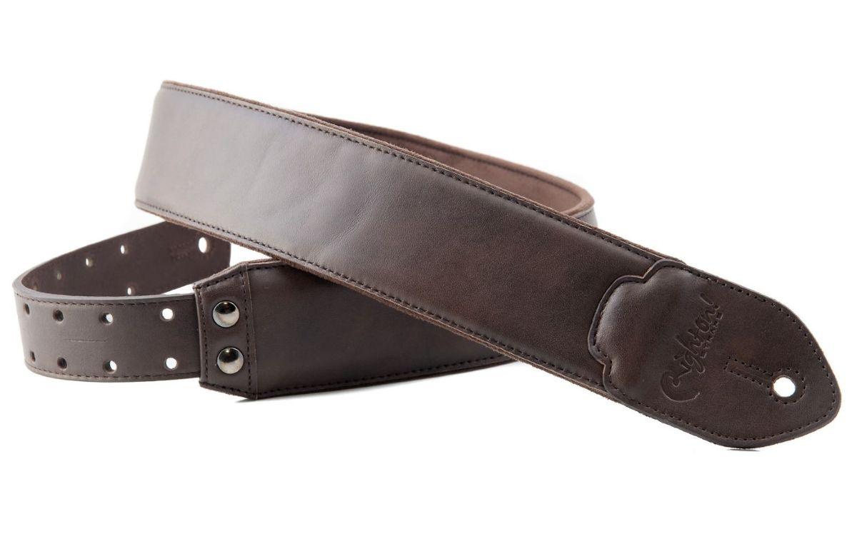 Guitar Strap Leather Vintage Brown Right On – Image 1