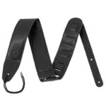 SANGLES PRODIPE GUITARES & BASSE CUIR Noir Recto Verso Rembourrée 5mm