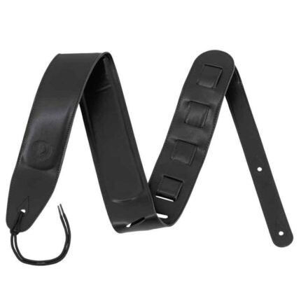 SANGLES PRODIPE GUITARES & BASSE CUIR Noir Recto Verso Rembourrée 5mm
