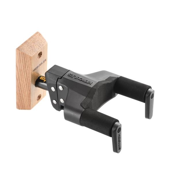Hercules GSP38WB+ GSP38WB PLUS Gitarrenwandhalter mit Holzplatte natural, kurz – Image 1