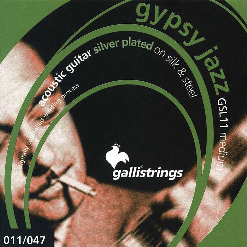 GALLI STRINGS® CORDES GUITARE MANOUCHE SILK & STEEL MEDIUM 011-047 (À BOULE) – Image 1
