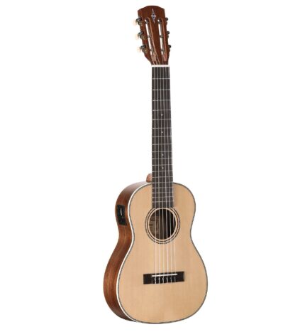 ALVAREZ AU70WBE/6 Natural Satin Baritone/6 String Travel Guitar, AUE20 EQ with Tuner