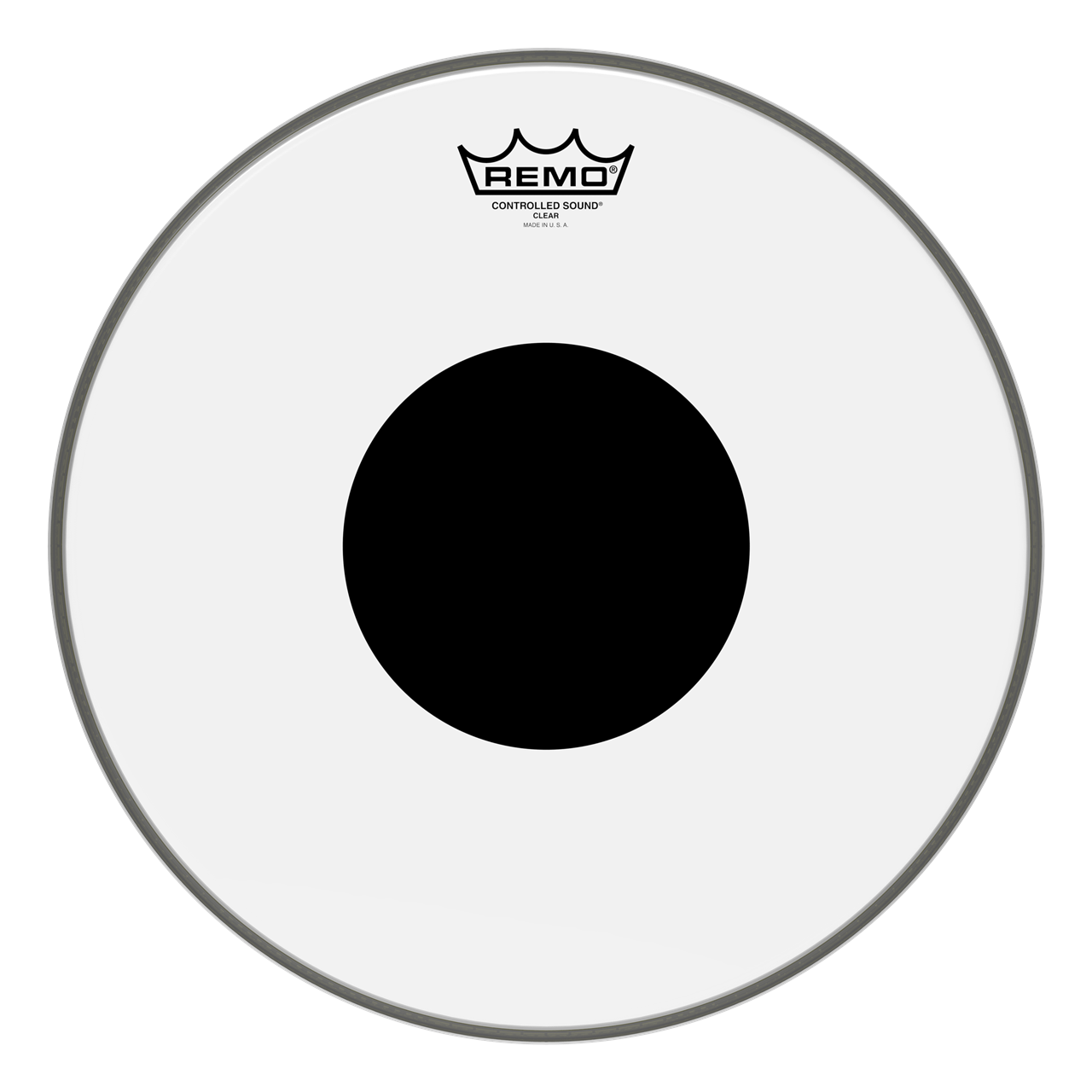 Remo CS-0314-10- CS-0314-10 Controlled Sound, 14" Clear, Black Dot – Image 1