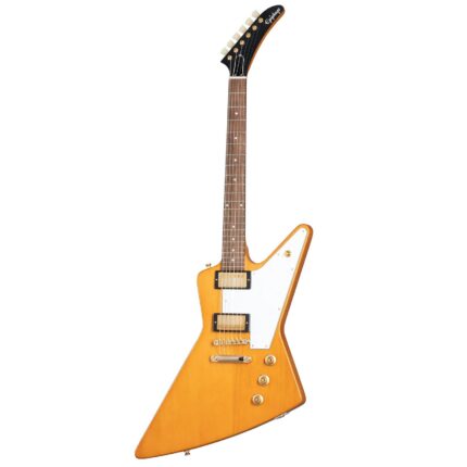 Epiphone Explorer Korina White Pickguard Aged Natural including Case
