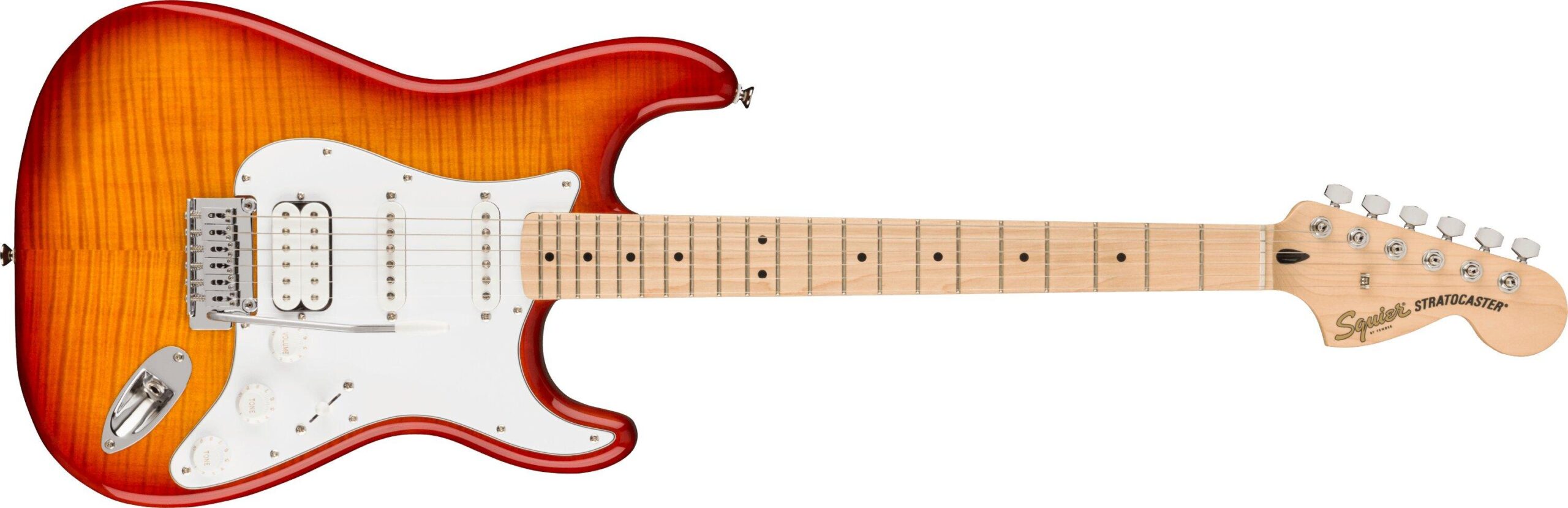 Squier Electric Guitars // Affinity Series® Stratocaster® FMT HSS, Maple Fingerboard, White Pickguard, Sienna Sunburst – Image 1