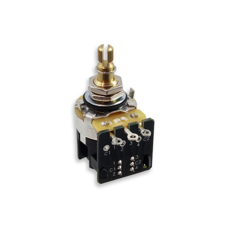 CTS® POTENTIOMÈTRE PUSH PULL AXE FENDU 6mm 250K AUDIO – Image 1
