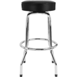 Fender Fan Cave // Fender® Spaghetti Logo Pick Pouch Barstool, Black/Chrome, 30" – Image 2