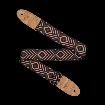 Ukulele Strap Nylon Green Chevron Cork CASCHA