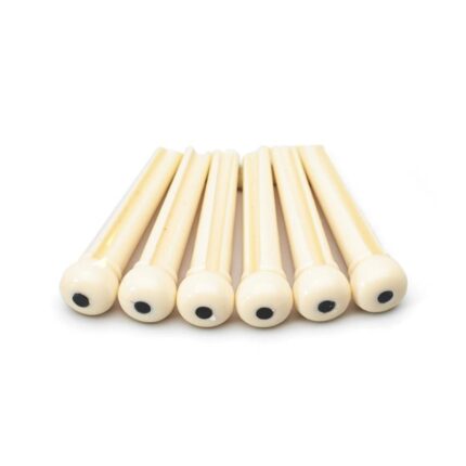 CHEVILLES GUITARE ACOUSTIQUE POINT NOIR 5.2mm PLASTIQUE CRÈME (Vrac 1pce)