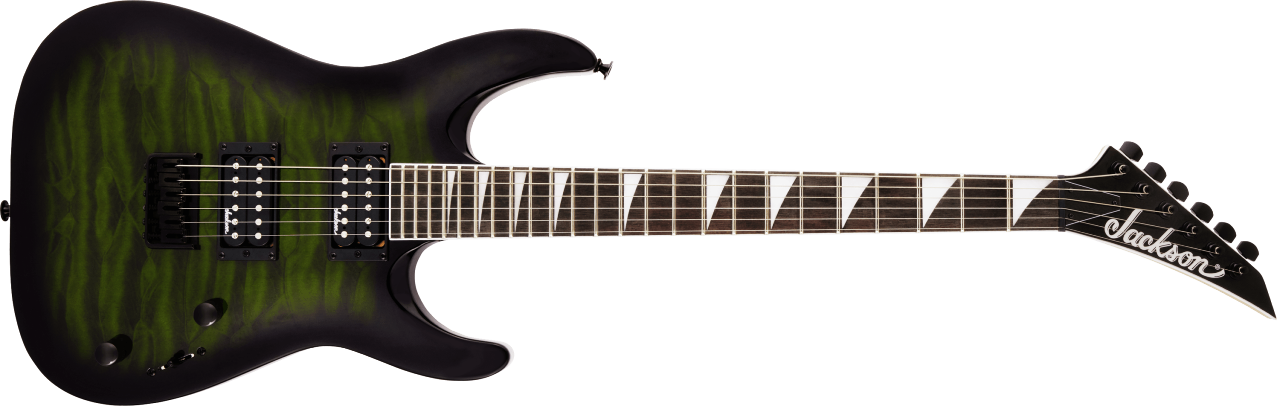 Jackson Series Dinky® Arch Top JS32Q DKA HT Transparent Green Burst – Image 1