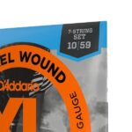 D'Addario Cordes en nickel pour guitare électrique 7 cordes D'Addario EXL110-7, Regular Light, 10-59 – Image 2