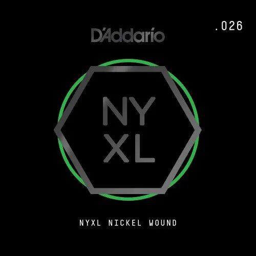 D'Addario NYNW026 Corde pour guitare électrique Nickel Wound Tirant .026 – Image 1