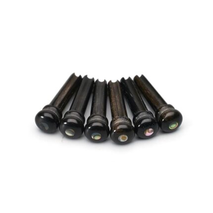 CHEVILLES GUITARE ACOUSTIQUE POINT ABALONE 5.1mm ÉBÈNE (6pcs)