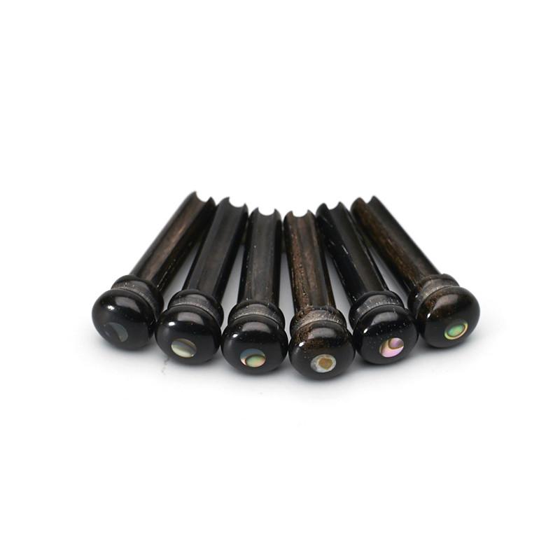 CHEVILLES GUITARE ACOUSTIQUE POINT ABALONE 5.1mm ÉBÈNE (6pcs) – Image 1