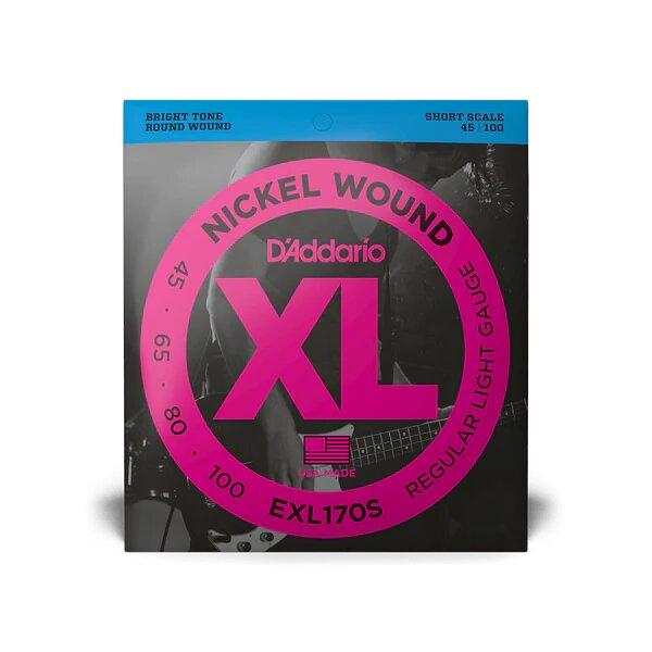 D'Addario Cordes en nickel pour basse D'Addario EXL170S, Light, 45-100, cordes courtes – Image 1