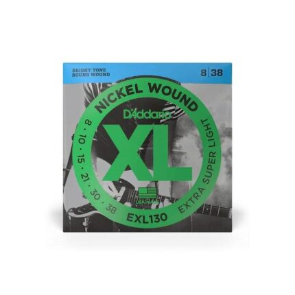 D'Addario Cordes en nickel pour guitare électrique D'Addario EXL130, Extra Super Light, 8-38