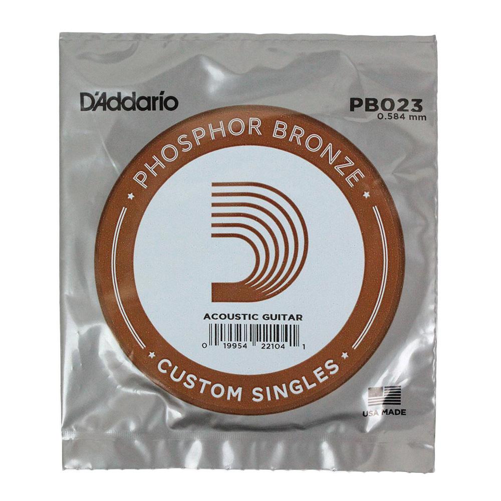 D'Addario Corde seule avec filet de bronze phosphoreux pour guitare acoustique D'Addario PB023, .023 – Image 1