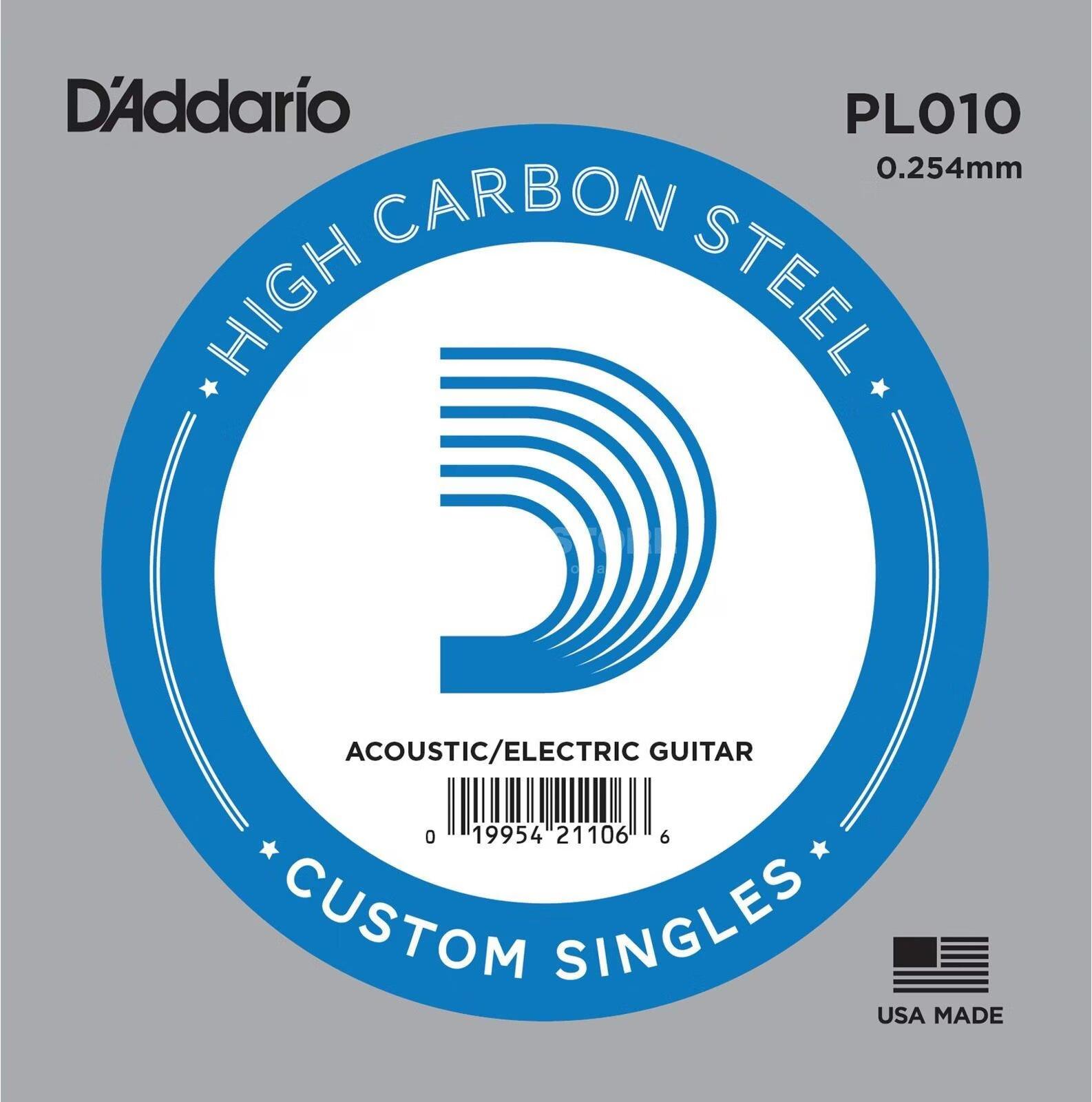 D'Addario Corde seule en acier pur pour guitare D'Addario PL010, .010 – Image 1