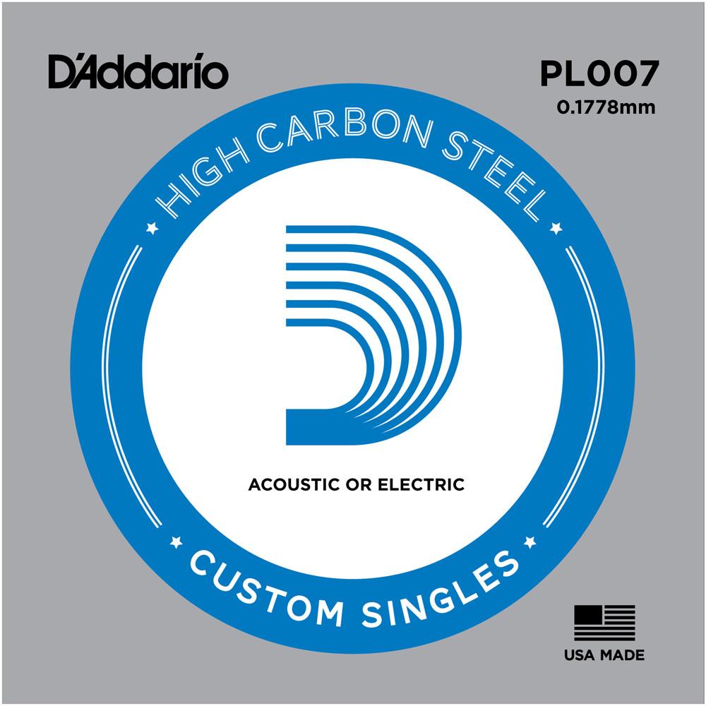D'Addario Corde seule en acier pur pour guitare D'Addario PL007, .007 – Image 1