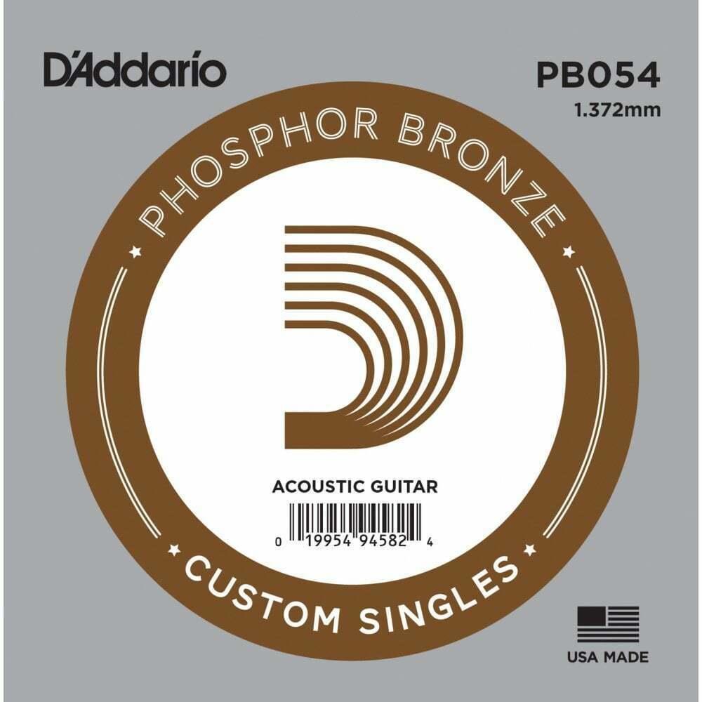 D'Addario Corde seule avec filet de bronze phosphoreux pour guitare acoustique D'Addario PB054, .054 – Image 1