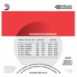 D'Addario Cordes en Bronze Phosphoreux pour Guitare Acoustique D'Addario EJ17 Medium 13-56 1-Jeux – Image 3