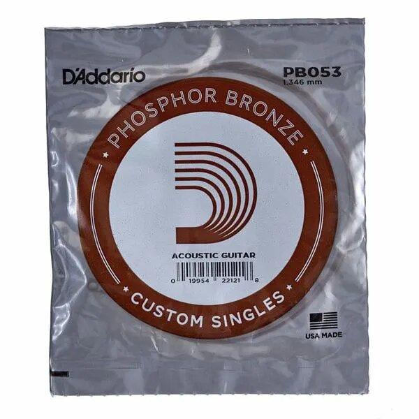 D'Addario Corde seule avec filet de bronze phosphoreux pour guitare acoustique D'Addario PB053, .053 – Image 1