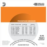 D'Addario Cordes en Bronze Phosphoreux pour Guitare Acoustique avec Revêtement D'Addario EJ15 Extra Light 10-47 1-Jeux – Image 3