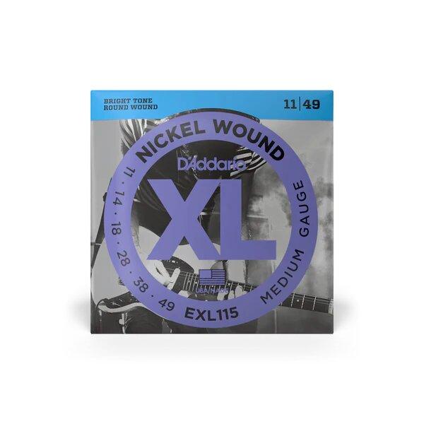 D'Addario Cordes en nickel pour guitare électrique D'Addario EXL115, Medium/Blues-Jazz Rock, 11-49, 1 Jeux – Image 1