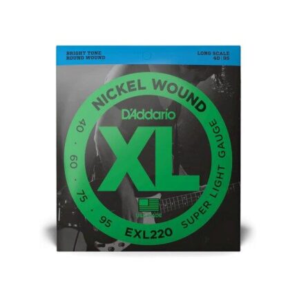 D'Addario Cordes en nickel pour basse D'Addario EXL220, Super Light, 40-95, cordes longues