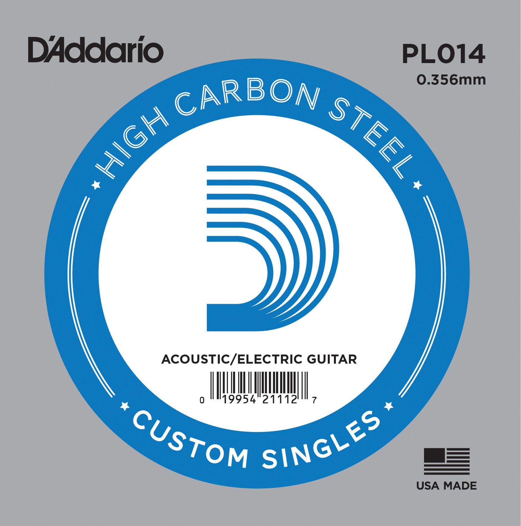 D'Addario Corde seule en acier pur pour guitare D'Addario PL014, .014 – Image 1