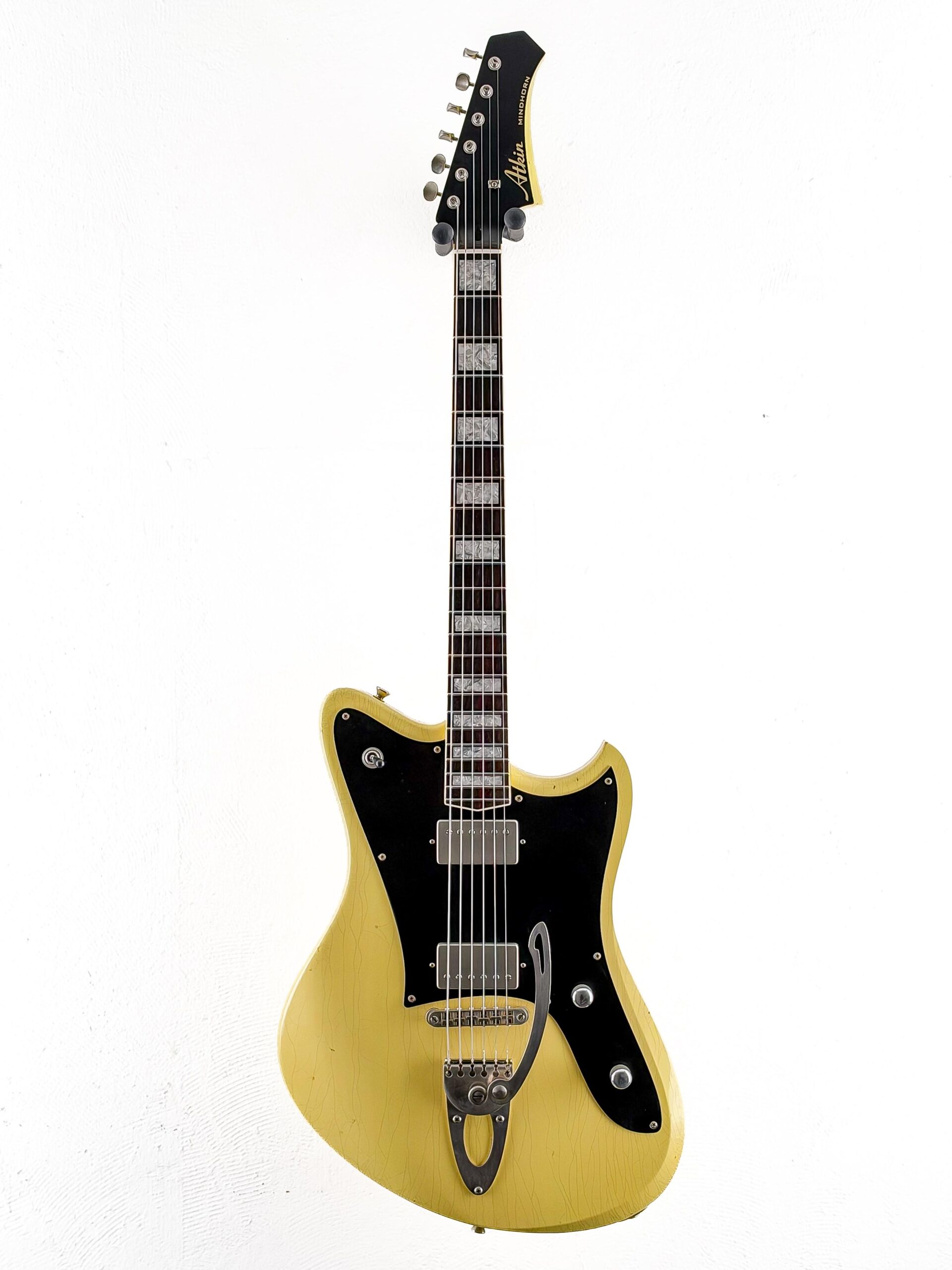 Atkin Mindhorn Deluxe - TV Yellow - Tremolo - Black Guard - Black Headstock - SN 271 – Image 1